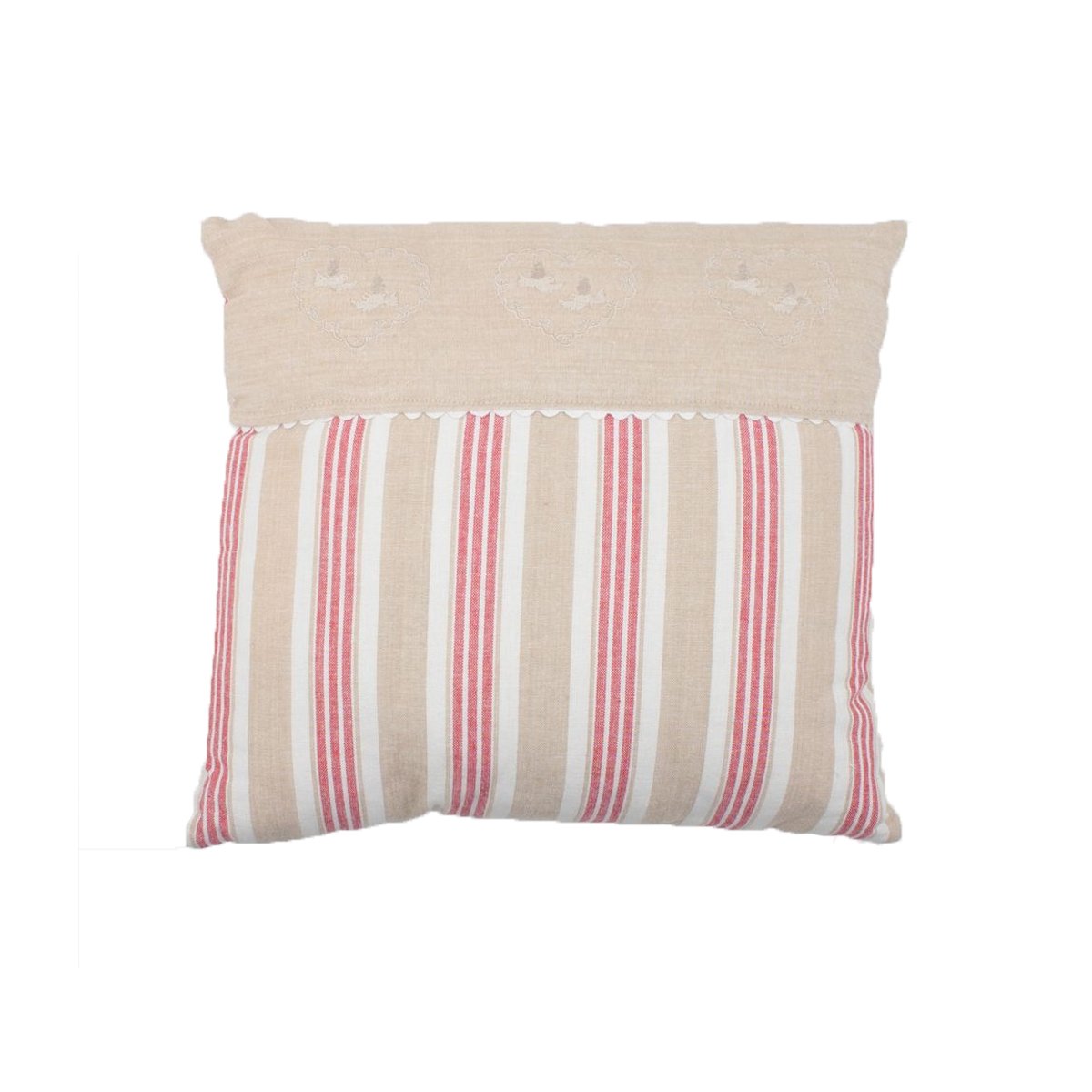 Handloom Cotton Woven Prefilled Cushion - Beige - Notbrand