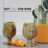 Pinot Marble Wine Glasses in Green - Set of 2 - Notbrand