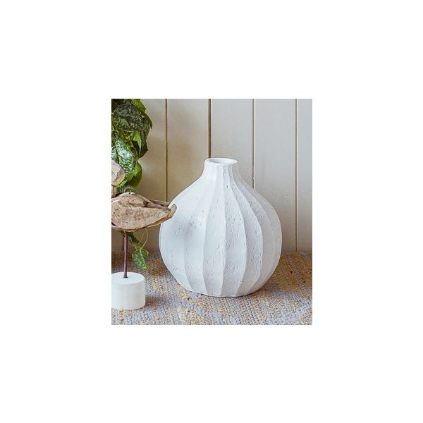 Set of 2 Gruvs Terracotta Short Vase - White - Notbrand