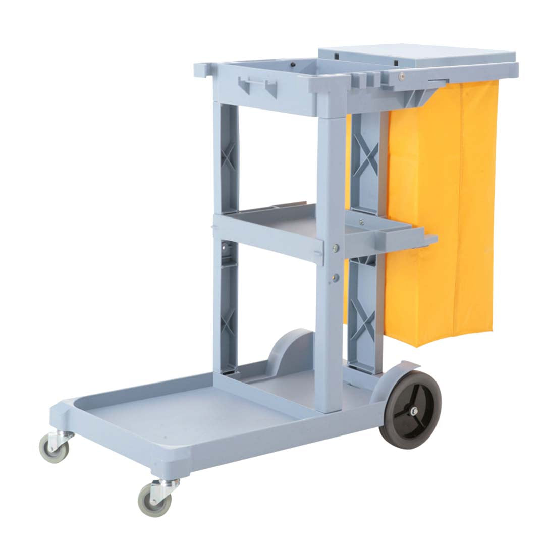 Multifunction Janitor Cart And Bag With Lid Blue - 3 Tier - Notbrand