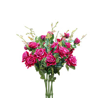 Rose Pink Artificial Flowers - 8 Bunch 5 Heads - Notbrand