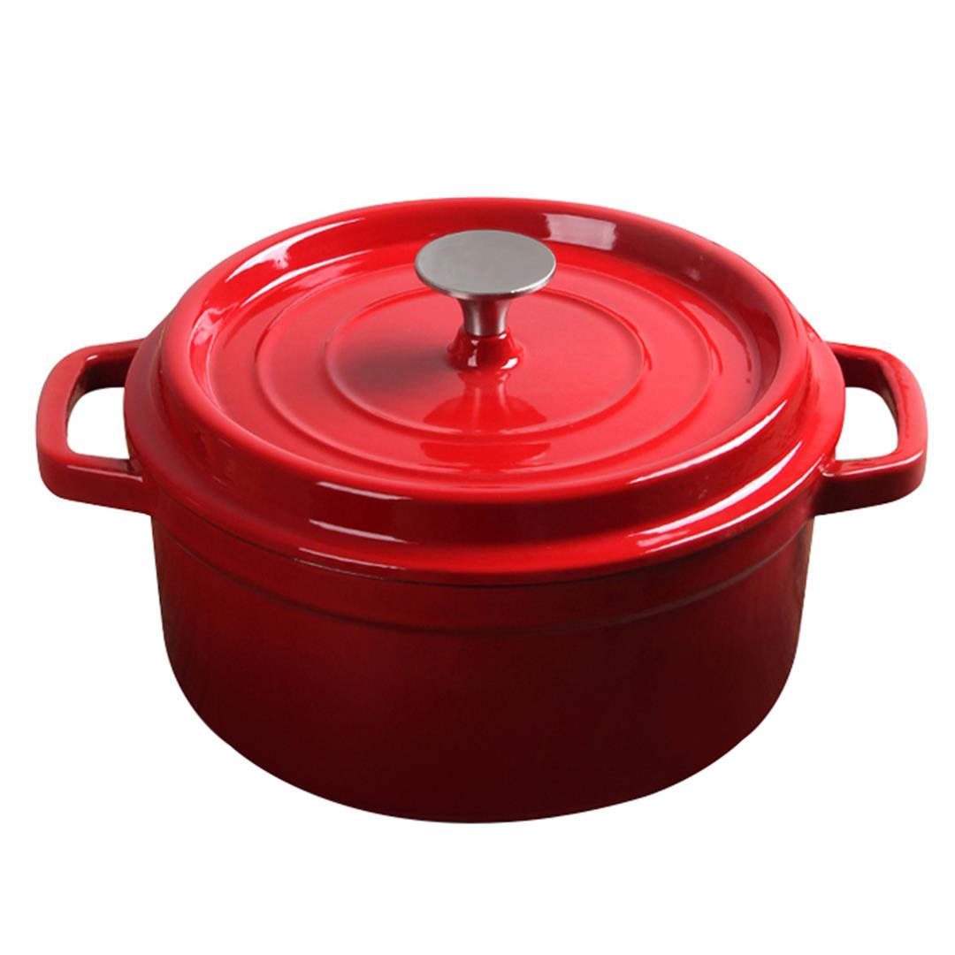 Red Cast Iron Porcelain Casserole - 5L - Notbrand