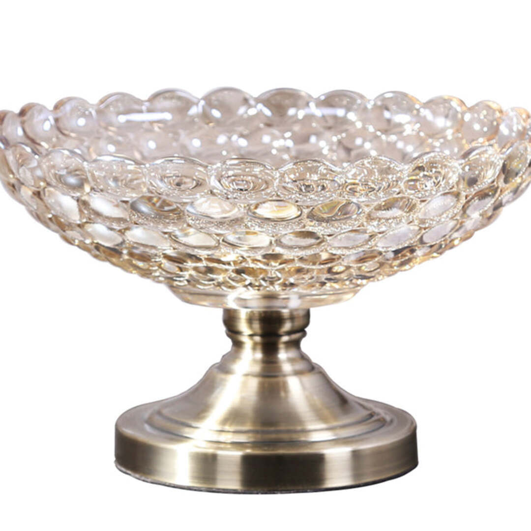 Pedestal Glass and Iron Fruit Bowl - Notbrand