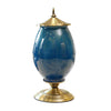 Dark Blue Ceramic Vase With Gold Metal Base - 40cm - Notbrand