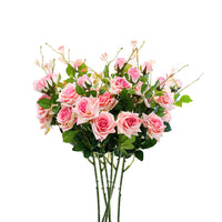 Pink Rose Artificial Flowers - 6 Bunch 5 Heads - Notbrand