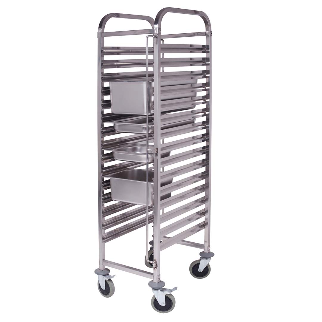Gastronorm Trolley Stainless Steel Suits Gn 1/1 Pans - 16 Tier - Notbrand