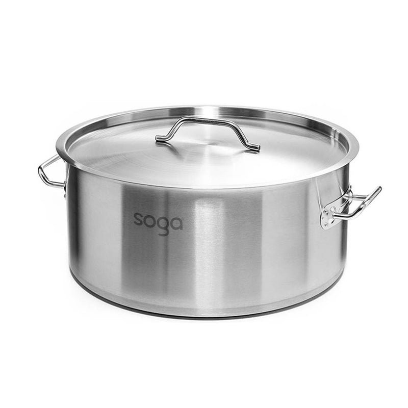 Silver Stainless Steel Stock Pot with Lid - Range - Notbrand