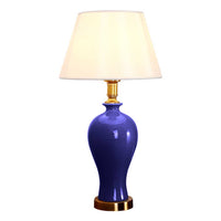 Dark Blue Ceramic Oval Table Lamp - Notbrand