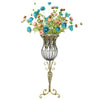 Set of Clear Glass Floor Vase With Blue Artificial Flower - Notbrand