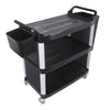 Covered Utility Cart Black With Bins - 3 Tier - Notbrand