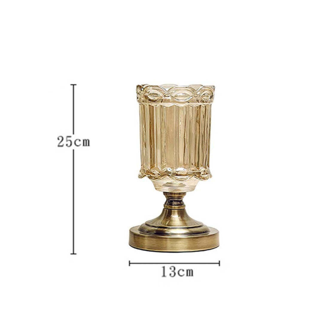 Transparent Glass Vase With Metal Base - Range - Notbrand