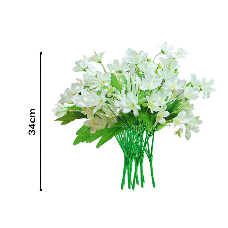 White Lilium Nanum Artificial Flowers - 10 Bunch 6 Heads - Notbrand