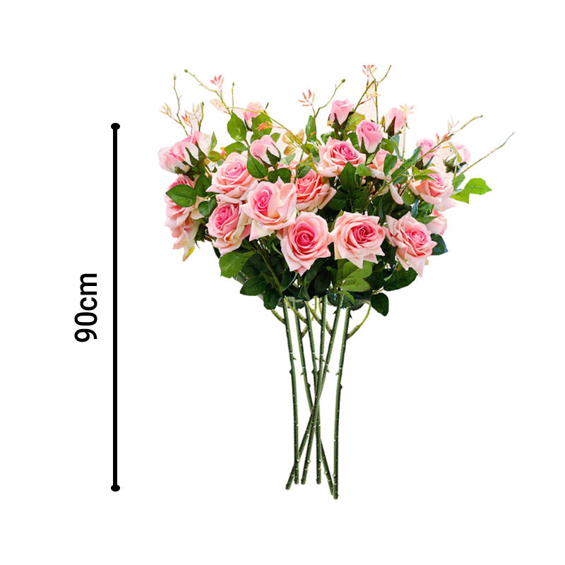 Pink Rose Artificial Flowers - 6 Bunch 5 Heads - Notbrand
