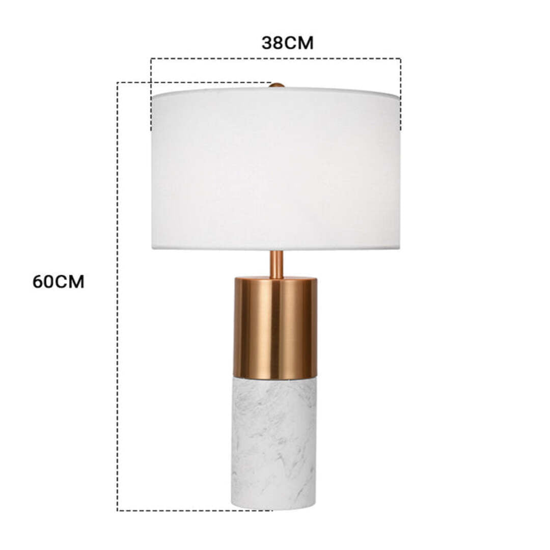 Marble Table Lamp in White - 60 cm - Notbrand