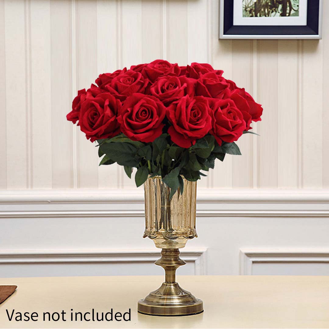 Red Silk Rose Artificial Flowers - 5Pcs - Notbrand
