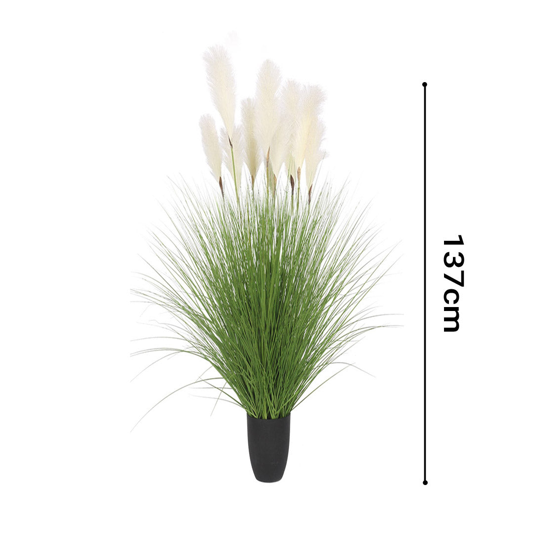 Artificial Indoor Potted Bulrush Grass Tree - 137cm - Notbrand