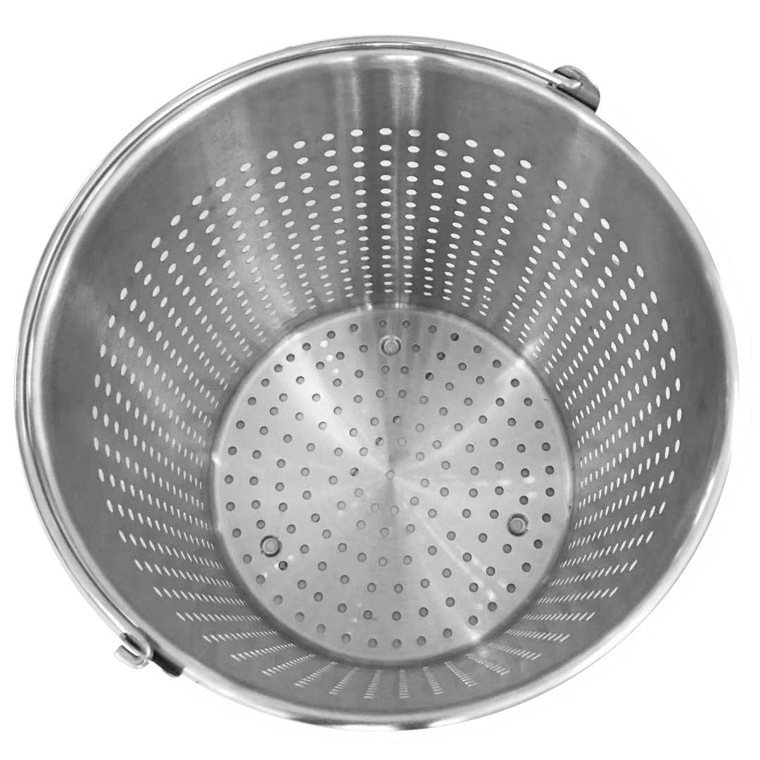 Silver Stainless Steel Perforated Pasta Strainer With Handle - 33L - Notbrand