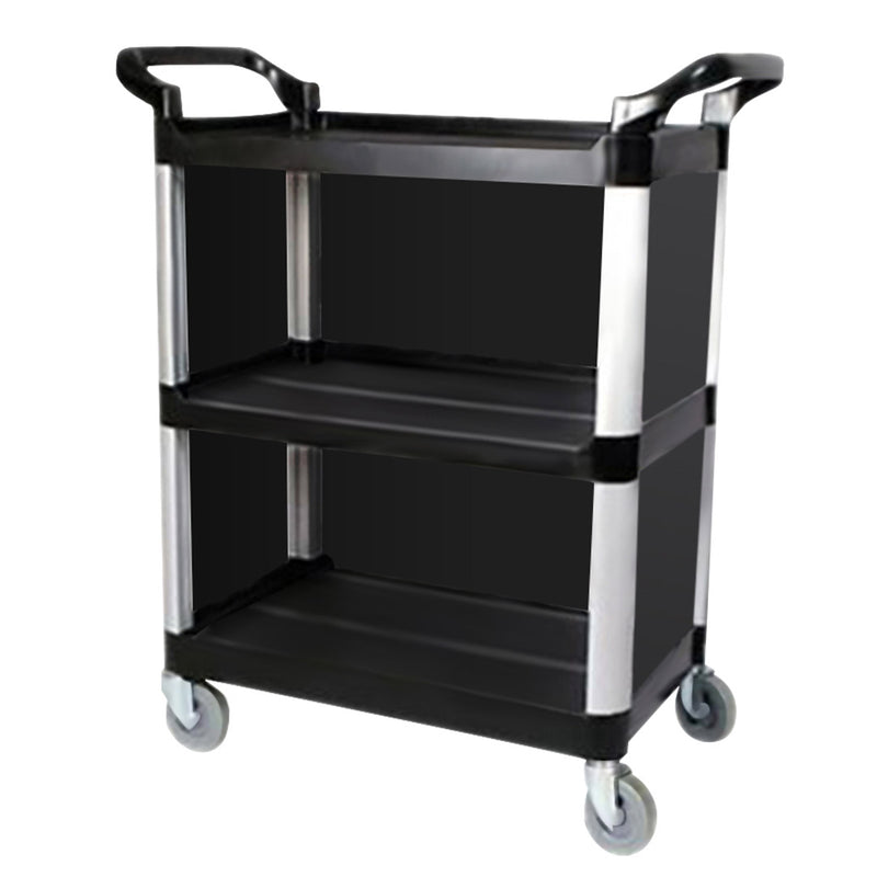 Covered Utility Cart Black With Bins - 3 Tier - Notbrand