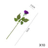 Purple Silk Rose Artificial Flowers -10Pcs - Notbrand