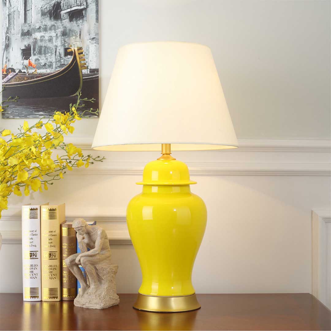 Yellow Ceramic Table Lamp - Notbrand