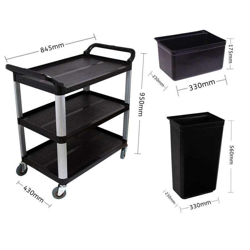 Utility Cart W/ Two Bins Small - 3 Tier - Notbrand