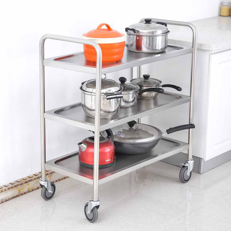 Stainless Steel Round Utility Cart Small - 3 Tier - Notbrand
