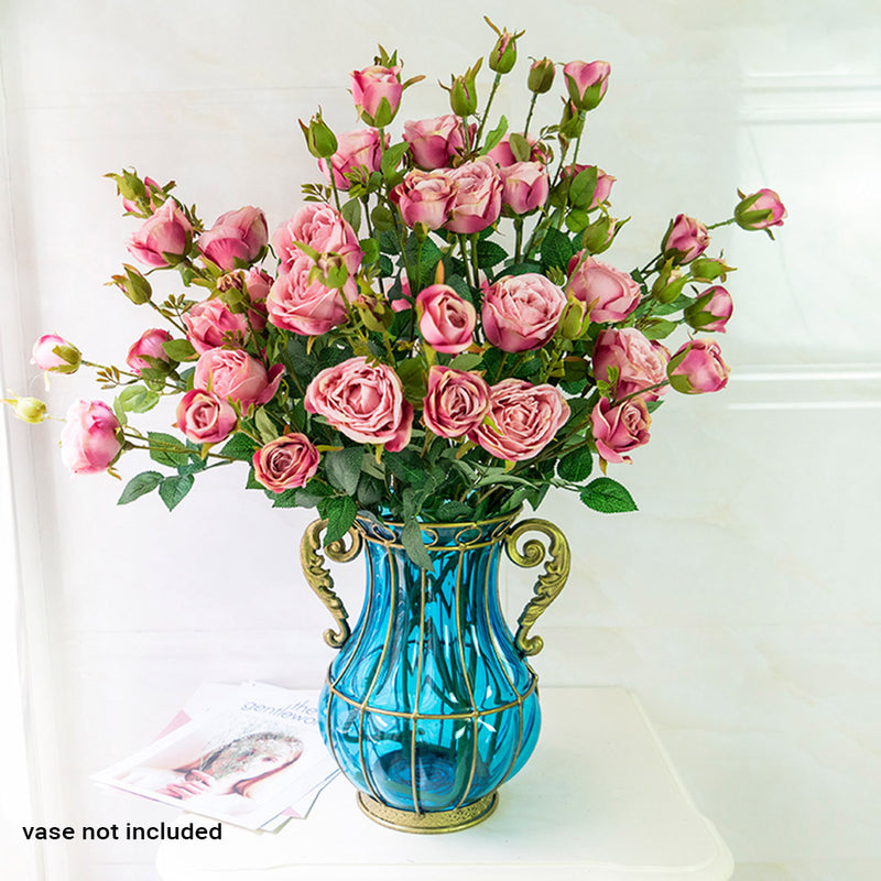 Pink Rose Artificial Flowers - 10 Bunch 6 Heads - Notbrand