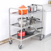 Stainless Steel Round Utility Cart Large - 3 Tier - Notbrand