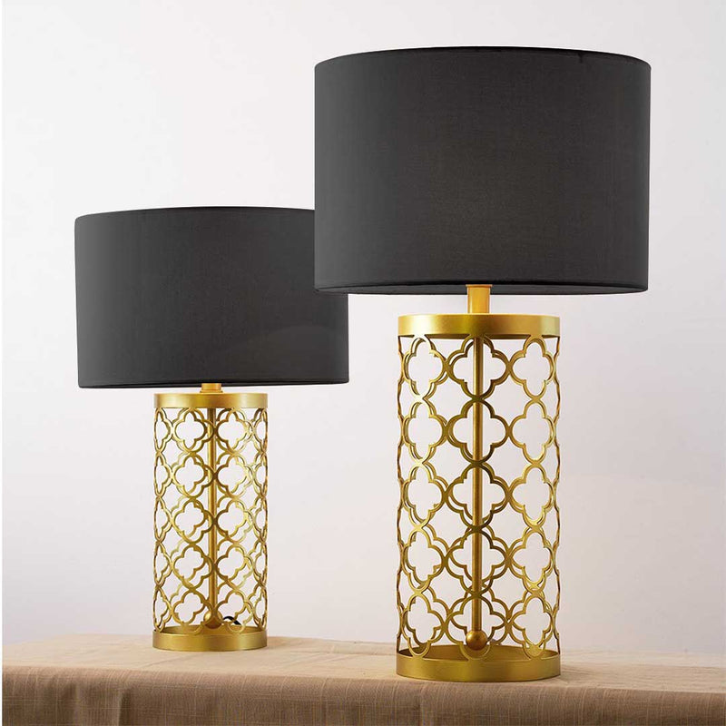 Cuds Hollowed Table Lamp With Dark Shade - Notbrand