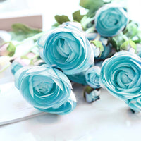 Blue Artificial Silk Flower Fake Rose Bouquet - 12Pcs - Notbrand