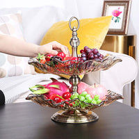 Glass and Iron Fruit Bowl - 2 Tier - Notbrand
