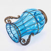 Blue Glass Flower Vase With Artificial Silk Lilium Nanum Set - 10 Bunch 6 Heads - Notbrand