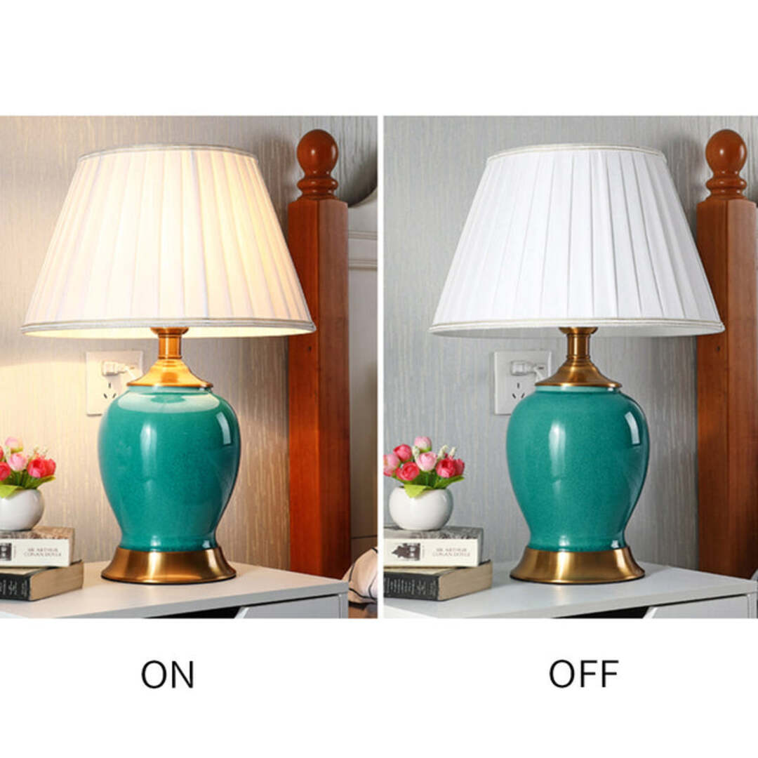 Ceramic Table Lamp - Green - Notbrand