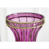 Set of Purple Glass Floor Vase And 12Pcs Dark Pink Artificial Flower - Notbrand