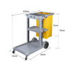 3 Tier Multifunction Janitor Cart & Bag - Yellow - Notbrand