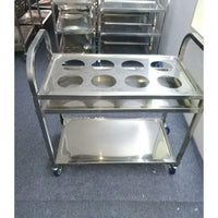 Stainless Steel 8 Compartment Kitchen Trolley - 2 Tier - Notbrand