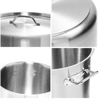 Silver Stainless Steel Stock Pot With One Steamer Rack - 21L - Notbrand