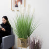 Artificial Indoor Potted Reed Bulrush Grass - 110cm - Notbrand