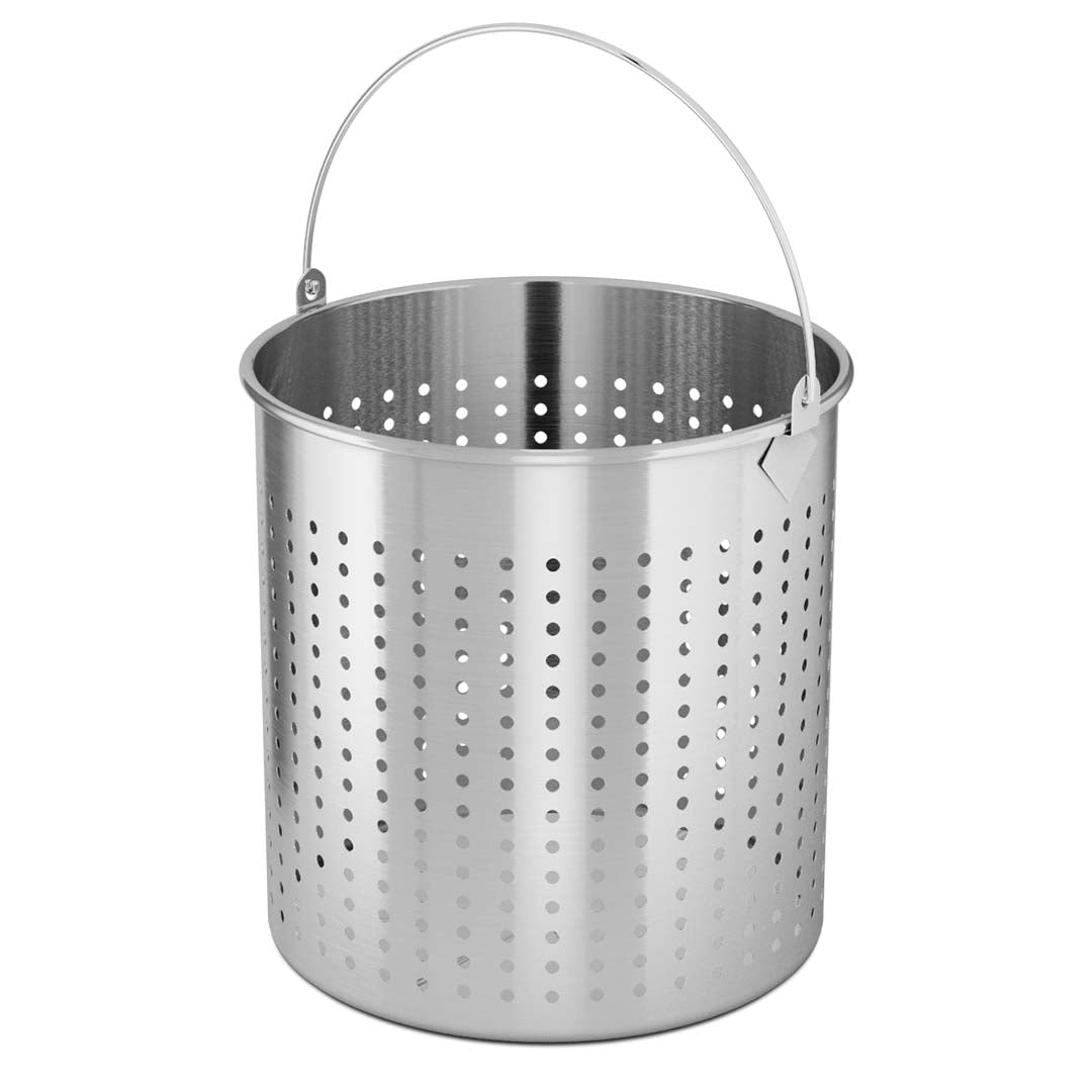 Silver Stainless Steel Stock Pot With Perforated Pasta Strainer - Range - Notbrand