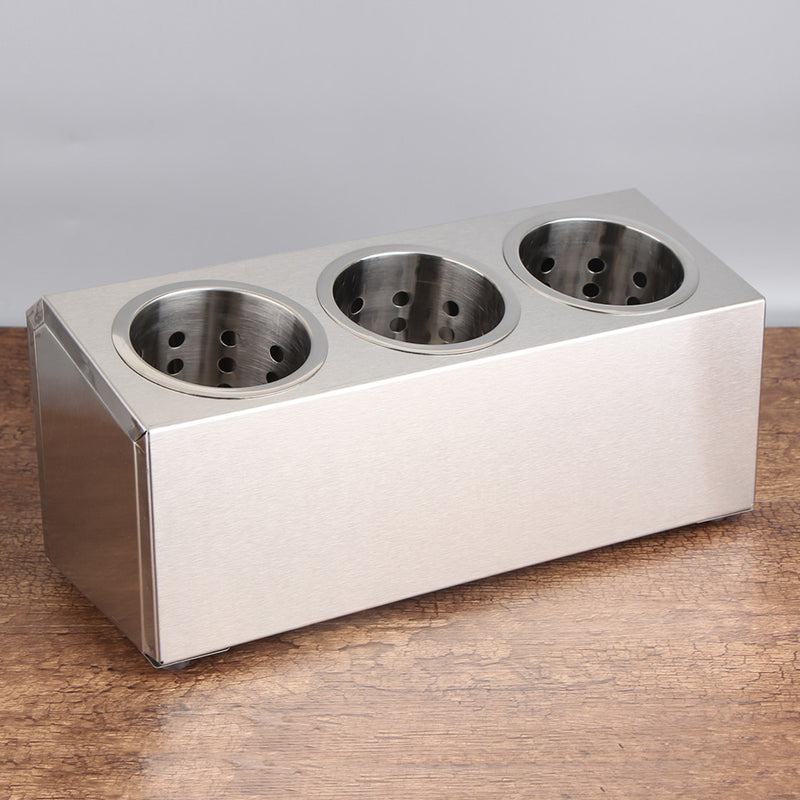 Stainless Steel Commercial Cutlery Holder With 3 Holes - Notbrand