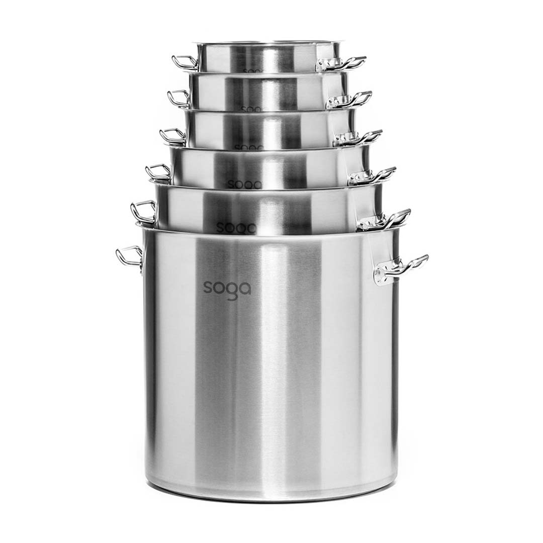 Silver Stainless Steel Stock Pot - Range - Notbrand