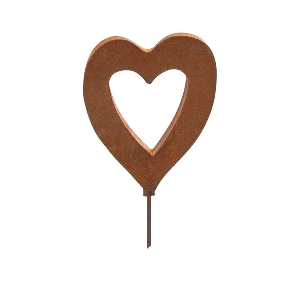 Heart Sculpture Stake in Rust - Small - Notbrand
