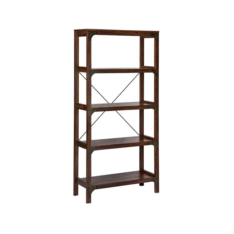 Logan 5 Shelf Bookcase - Brown - Notbrand