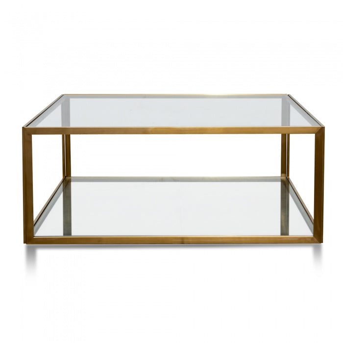 Helena Glass Coffee Table - Gold Base - Notbrand