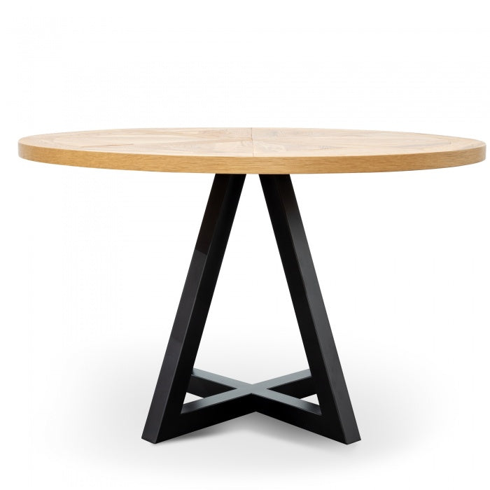 Nixon Timber Round Dining Table - Oak - Notbrand