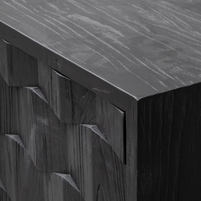Harrison Elm Wood Sideboard - Black - Notbrand