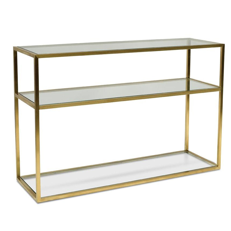 1.2m Glass Console Table - Gold Base - Notbrand