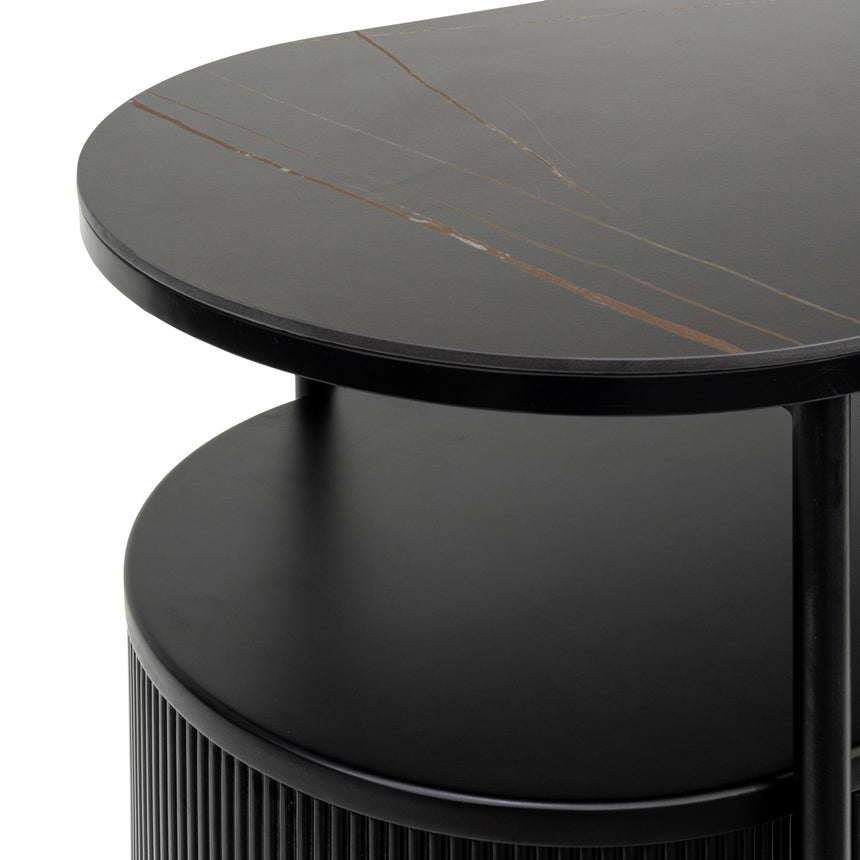 Jareax Stone Top Console Table - Black - Notbrand