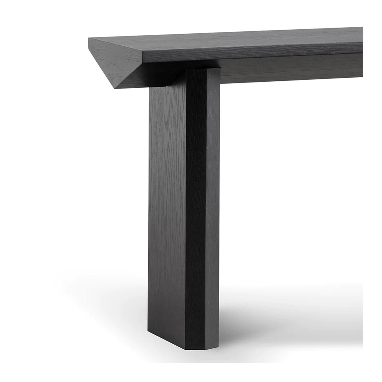 Gaten Oak Console Table in Black - 1.4m - Notbrand