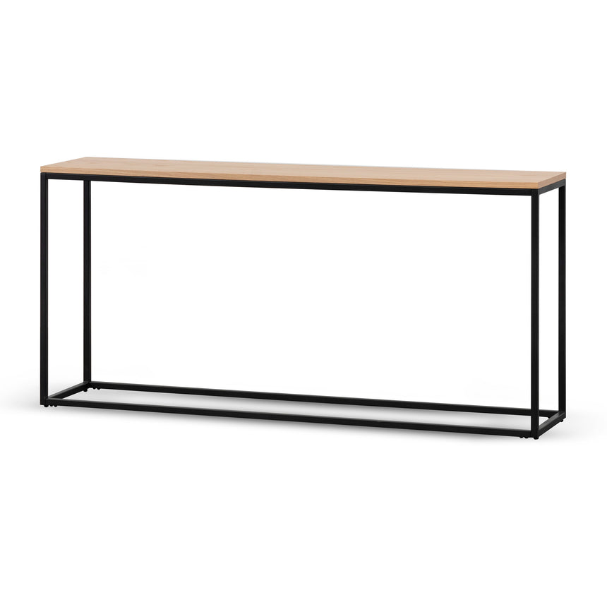 1.6m Console Table - Natural Top and Black Frame - Notbrand